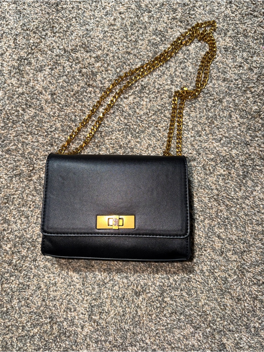 Steve Madden Black Crossbody Bag with Gold Chain